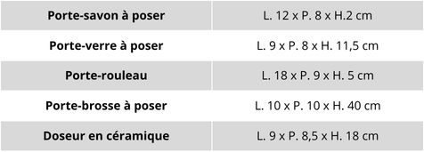 caracteristiques techniques accessoires de salle de bains ligne diva